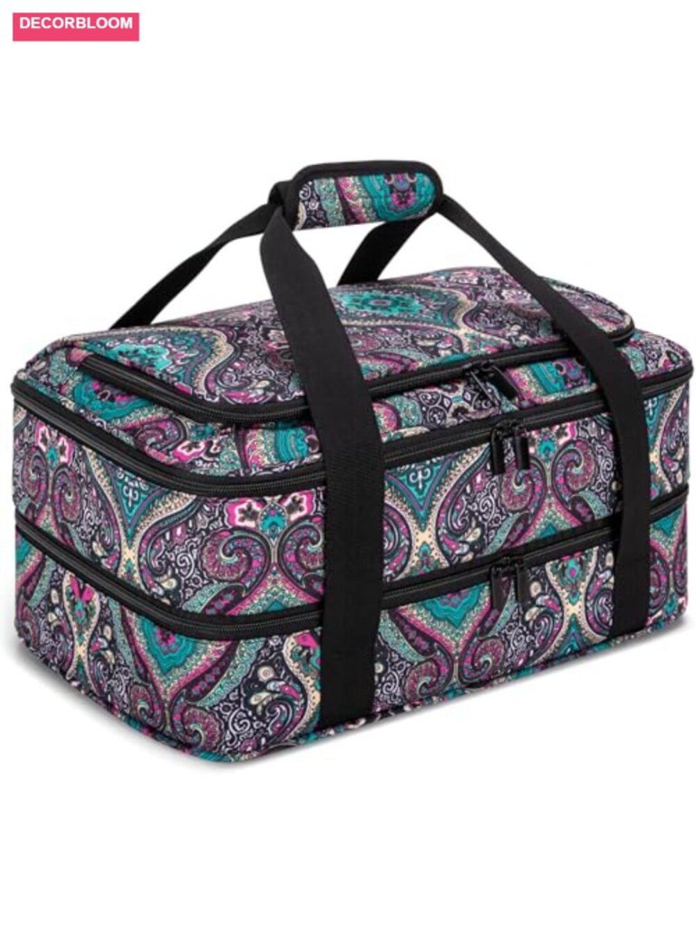 Insulated Casserole Carrier Dual Compartment for Hot Cold Food Tote